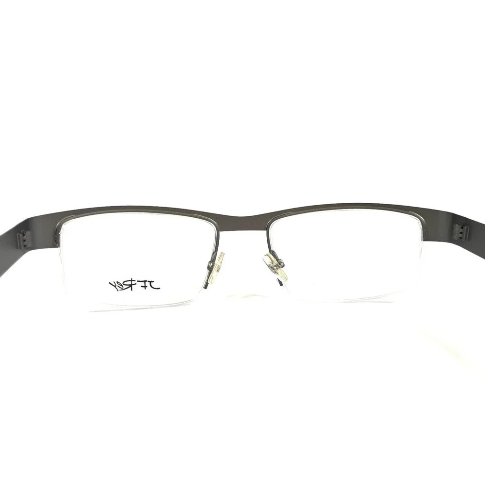 J.F. Rey Eyeglasses Frames JF2601 0505 Silver Ribbed Textured Half Rim 55-18-130